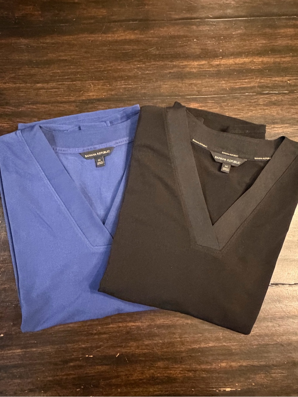 Banana Republic V-Neck 3/4 sleeve Tops - Blue and Black bundle size medium